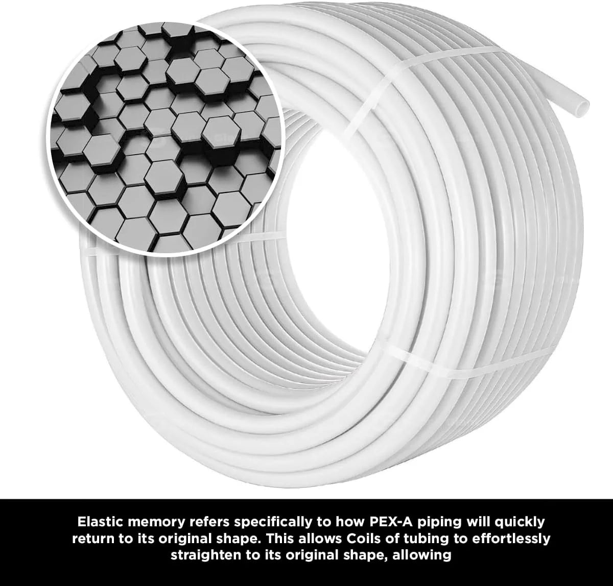 1/2 Inch X 100 Feet White PEX Pipe Tubing Coil V153
