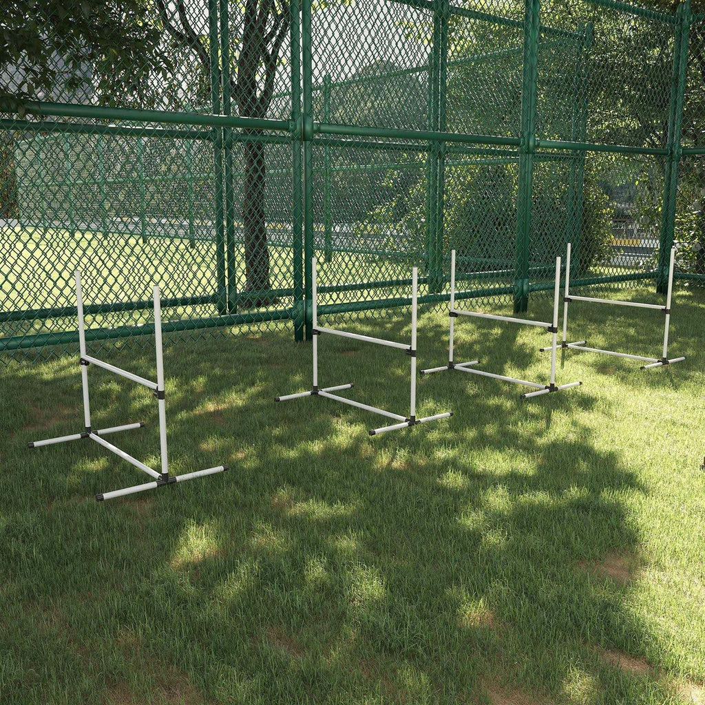 4 Piece Dog Agility Equipment with Adjustable Height Jump Bars X28107