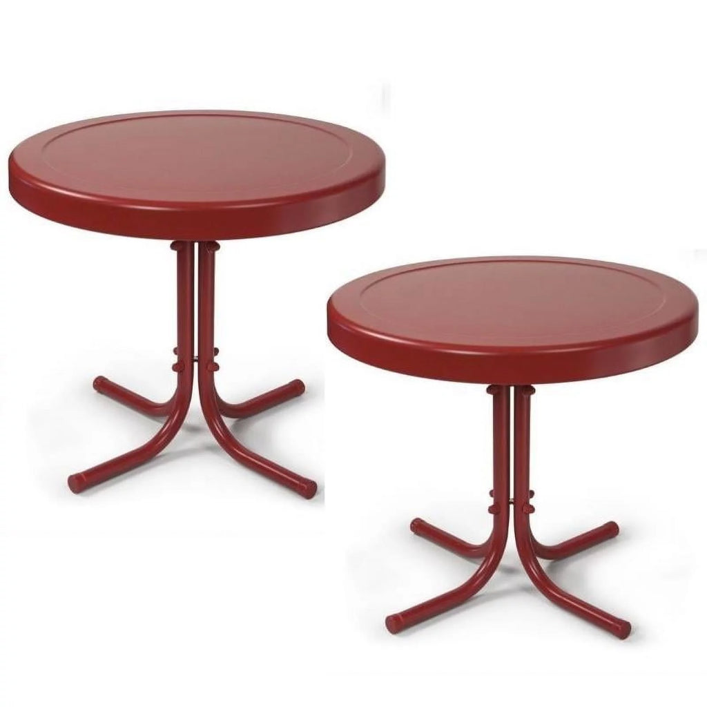 2 Piece Metal Patio End Table Set K9566