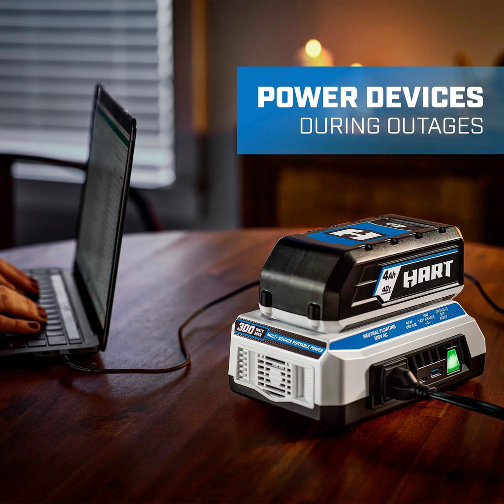 300 Watt Battery Powered Power Source with LED Light and Carry Handle F14650