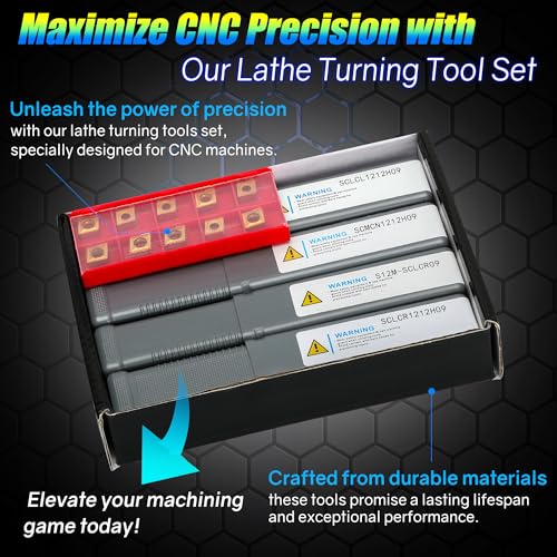 21Pcs 3/8'' 10mm Shank Carbide Turning Tool Set with 14Pcs Inserts H195