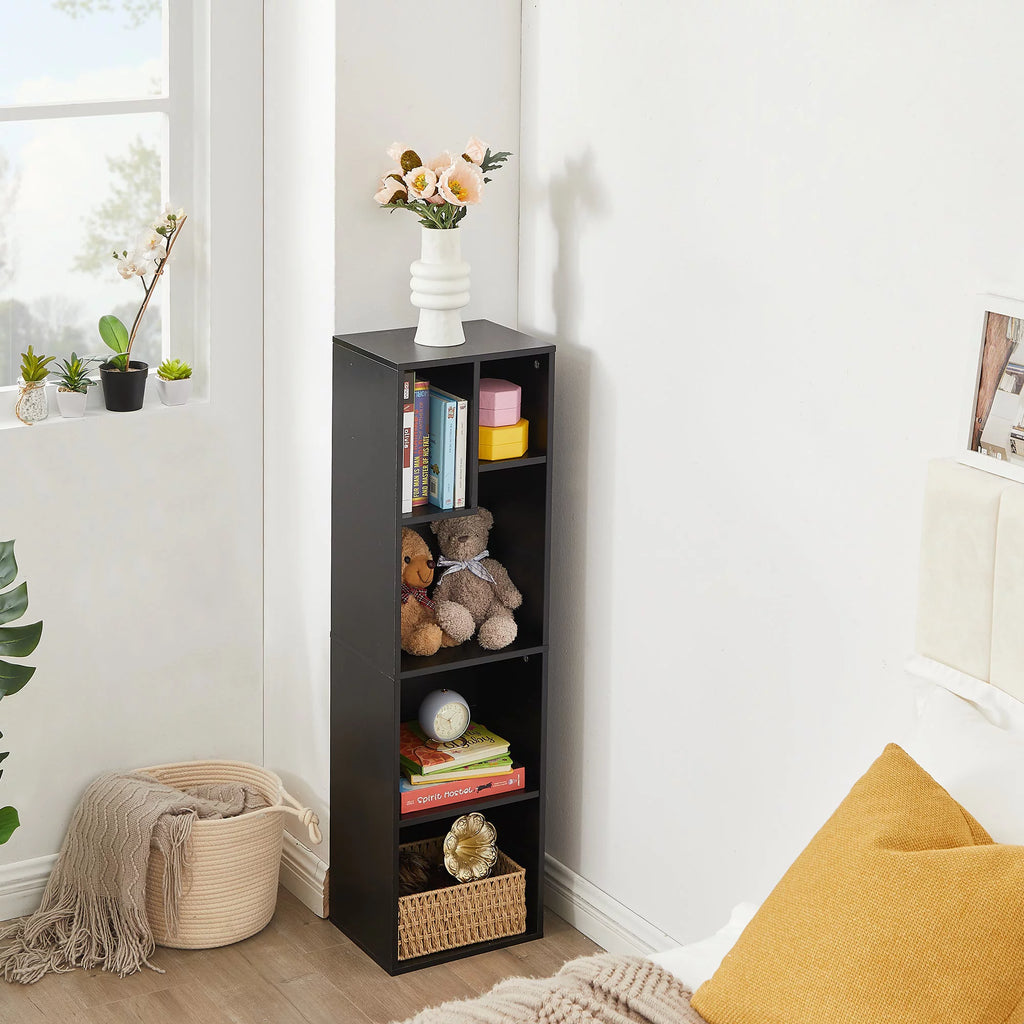 Black 3-Tier Wood Bookcase Set of 2 J4251