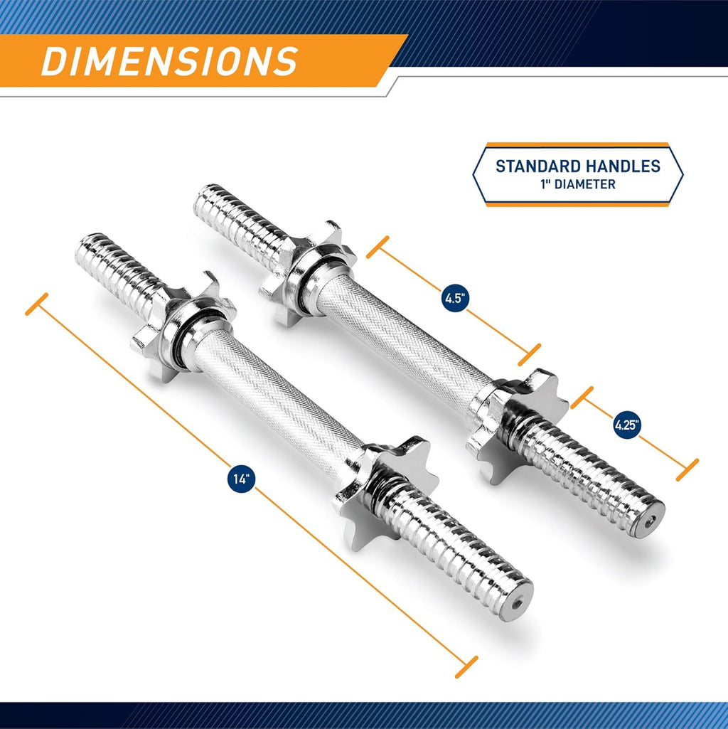 14” Adjustable Chrome Threaded Dumbbell Handles C138