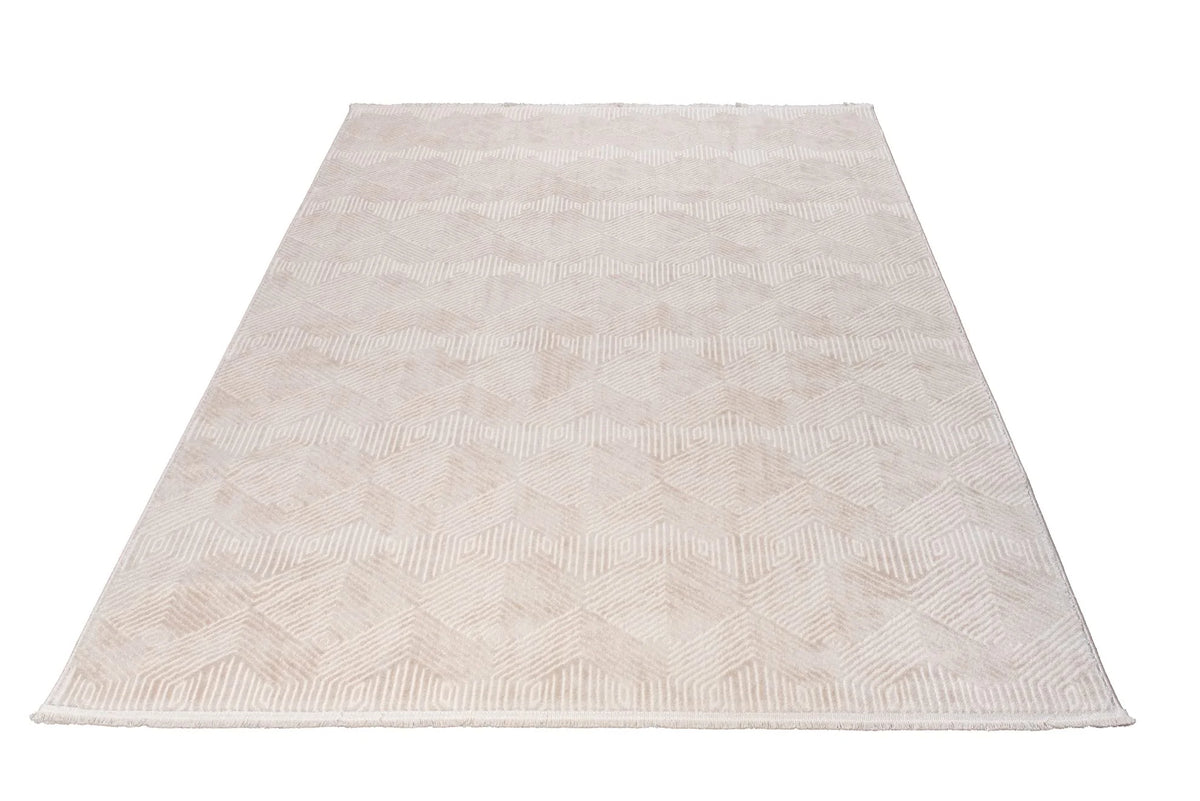 Cream 8x10 Geometric Pattern Indoor Area Rug I56773
