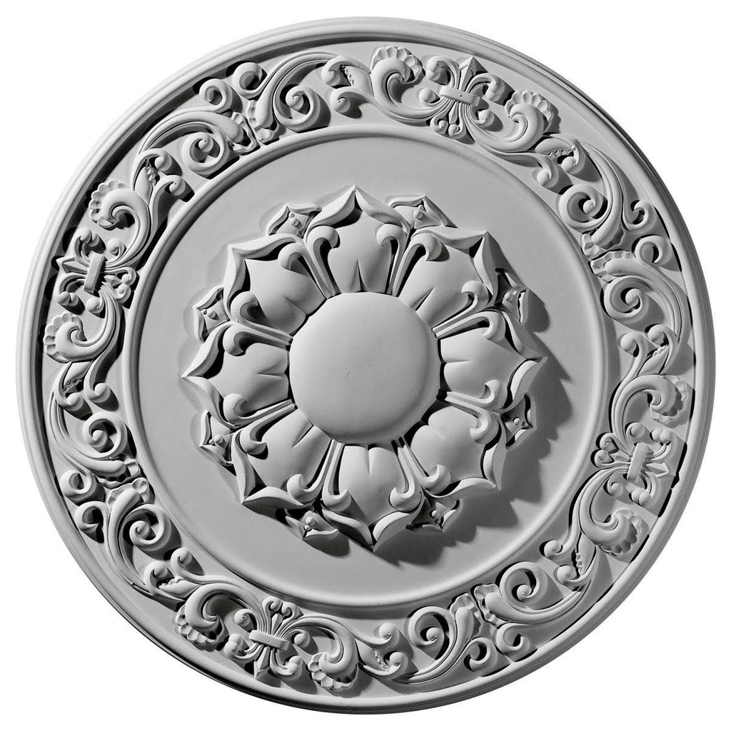 27 3/4x22OD x 2x22P Hand-Painted Silver Ceiling Medallion X483
