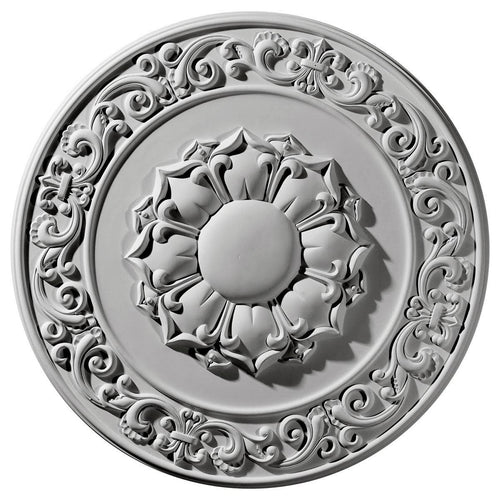 27 3/4x22OD x 2x22P Hand-Painted Silver Ceiling Medallion X483