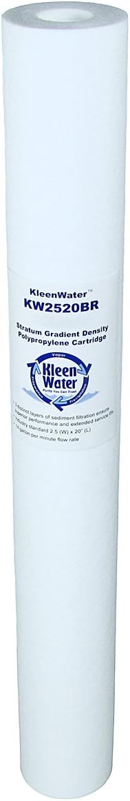 Polypropylene Replacement Water Filter Cartridges, 50 Micron, 2.5 x 20 Inch, Set of 6 U231077