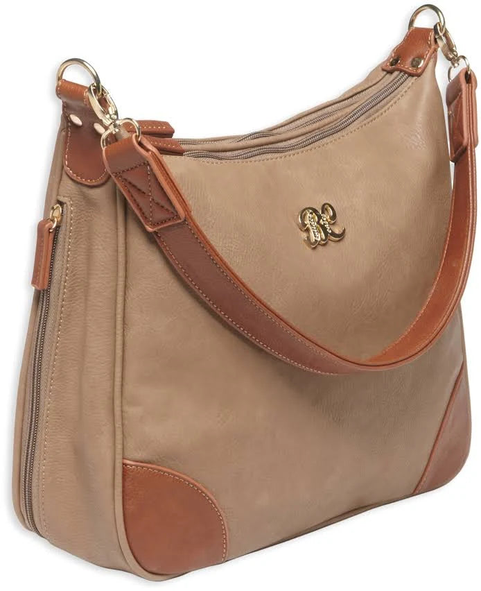 Gray/Tan Hobo Style Purse with Holster R3388