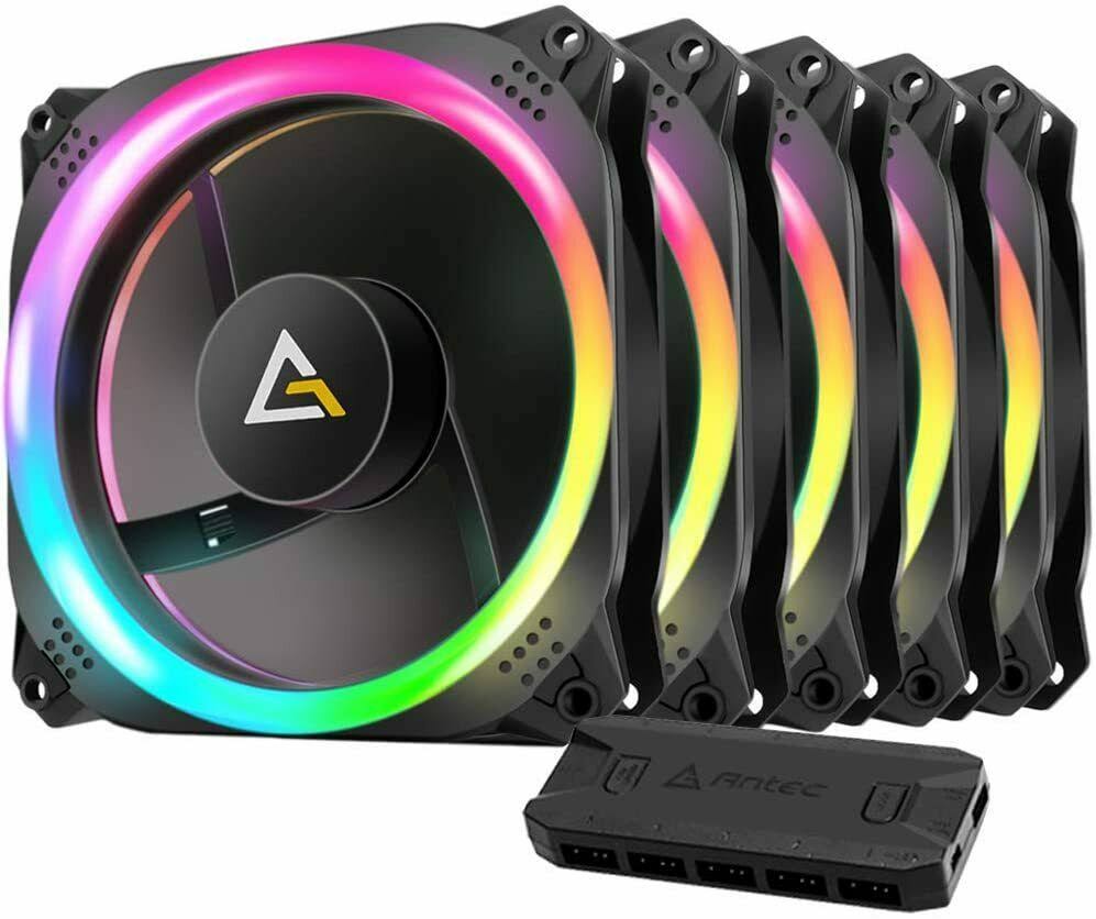 120mm ARGB Case Fan 5 in 1 Pack with Fan Controller H153