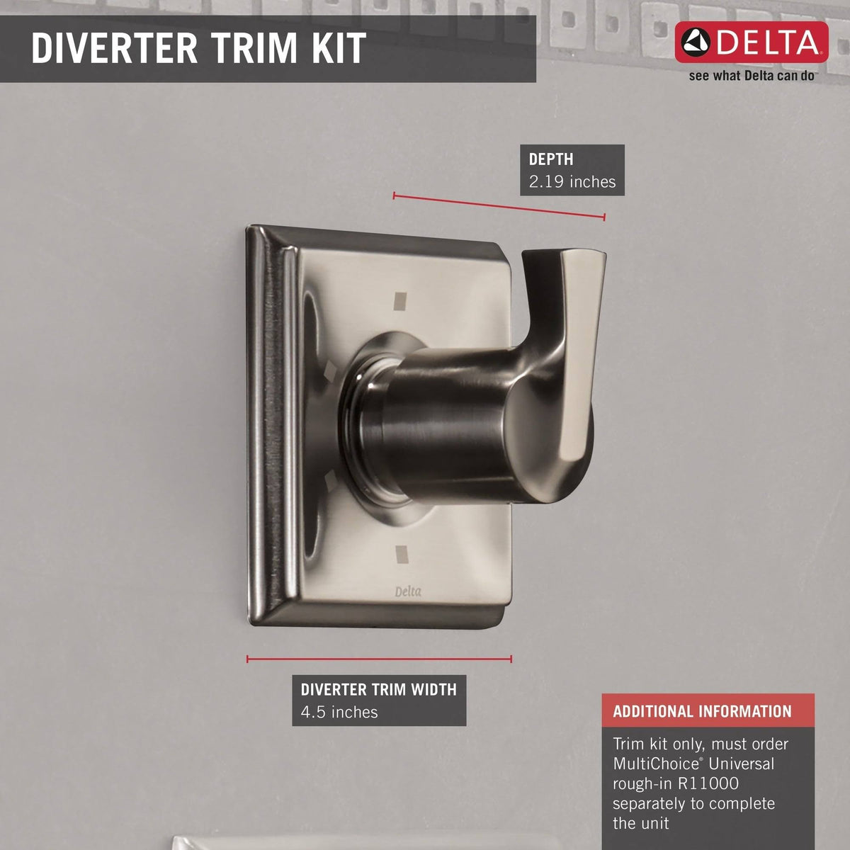 Stainless 2-Port Diverter Trim X305