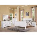 Queen Size Sleigh Bed White T4428