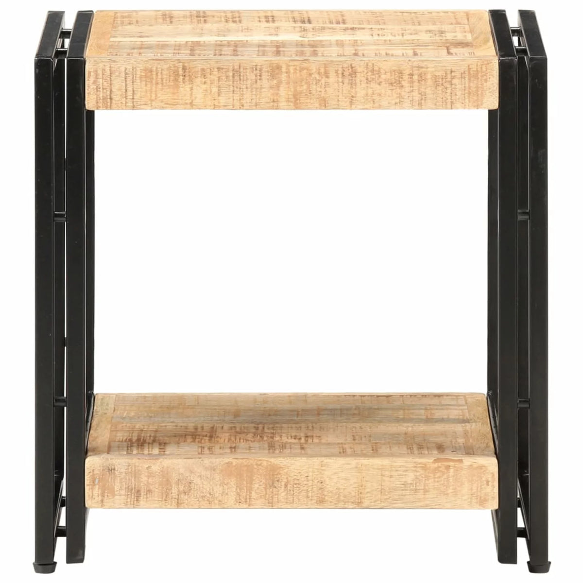 Side Table with Storage Shelf Mango Wood Q181939