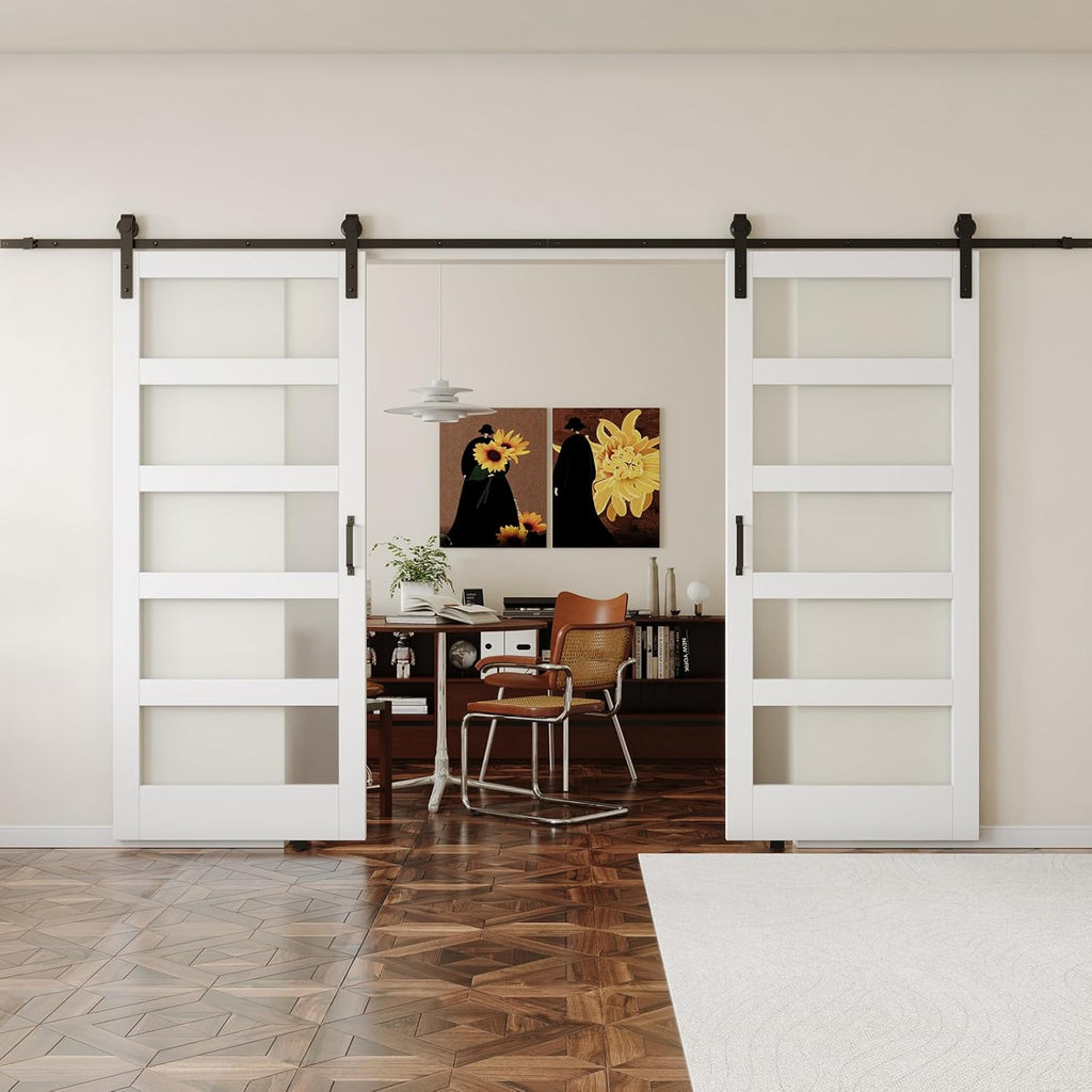 36''x84'' Frosted Glass Barn Door x 2 J7253