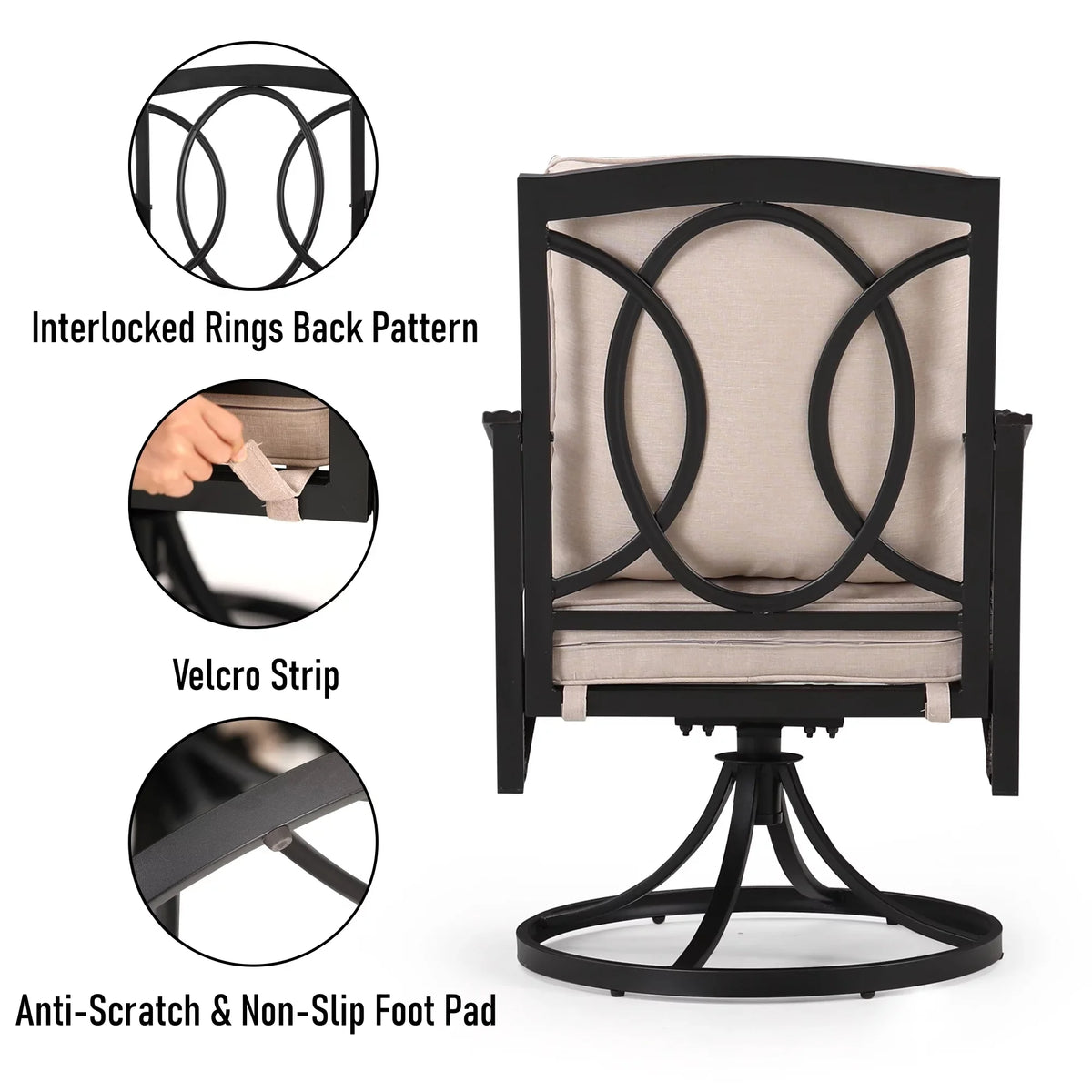 5-Piece Wicker Patio Conversation Set with Fire Pit Table G756204