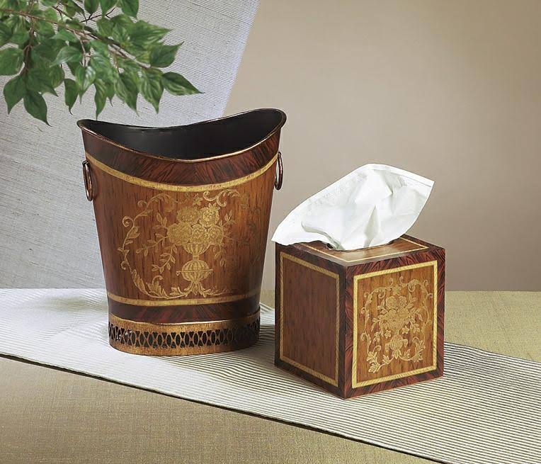 Wood Finish Iron Tissue Box K971324