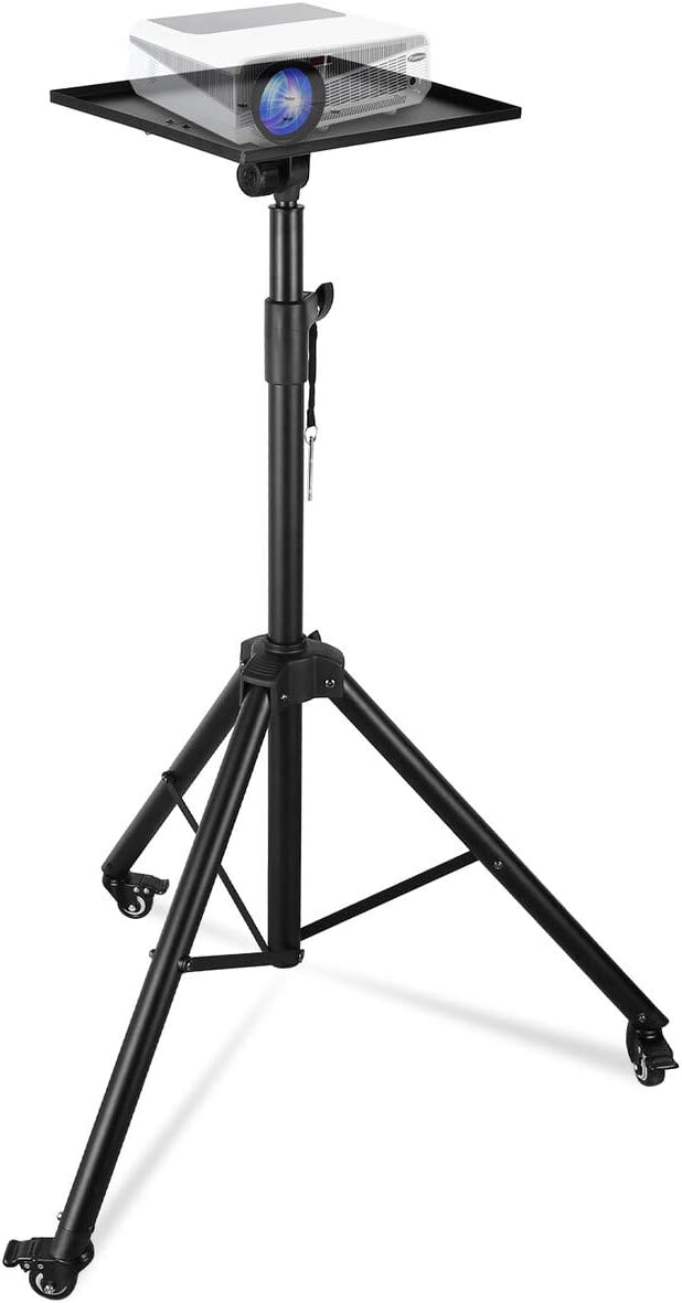 Projector Tripod Stand with Height Adjustable Plate and Casters Q641610