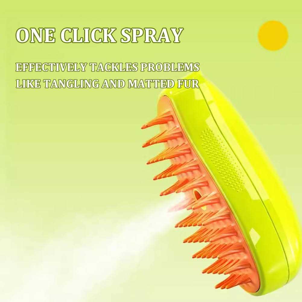 3 In1 Self Cleaning Steam Cat Brush I83796
