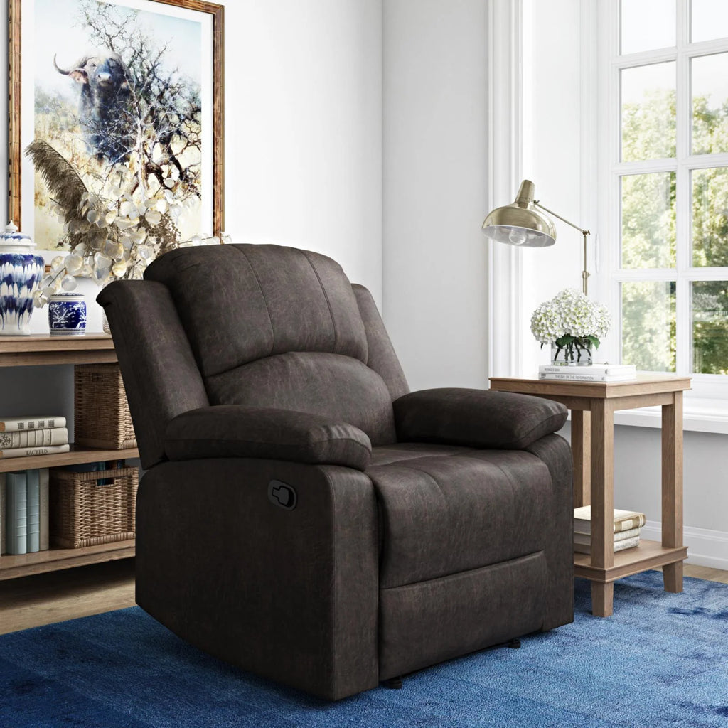 Dark Brown Faux Leather Recliner W42807