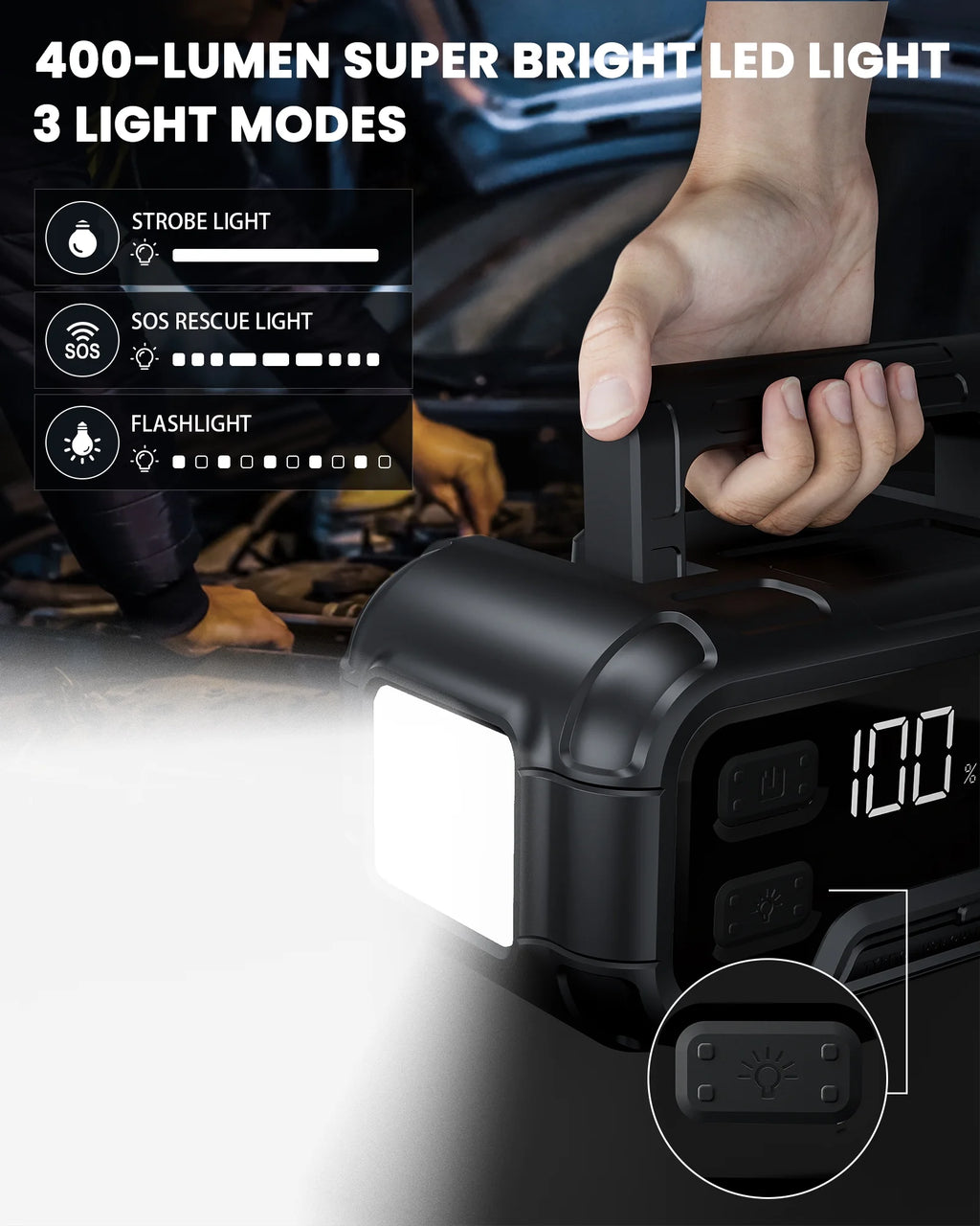 32000mAh 12V Battery Jump Starter with LED Display V32753