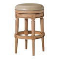 Weathered Oak Backless Bar Stool with Vegan Leather E321847