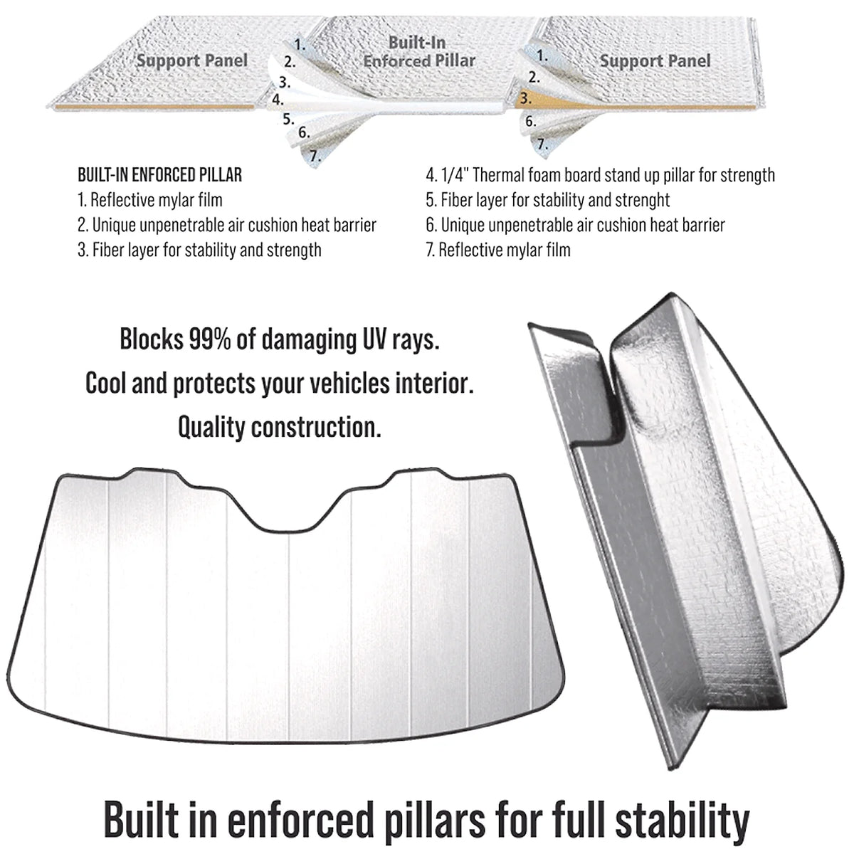 Universal Fit Windshield Sun Shade 54"x 27.5" J961600