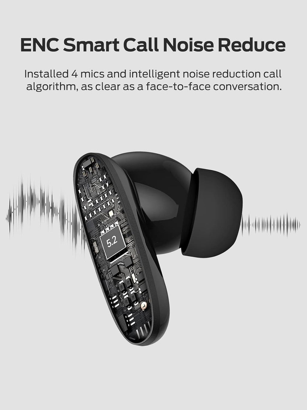 Wireless Earbuds with Bluetooth 5.2, Noise Cancelling, 30H Playtime D52409