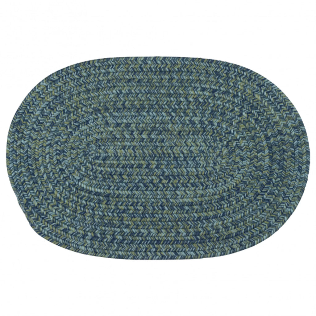 Green Reversible Oval Area Throw Rug F1316