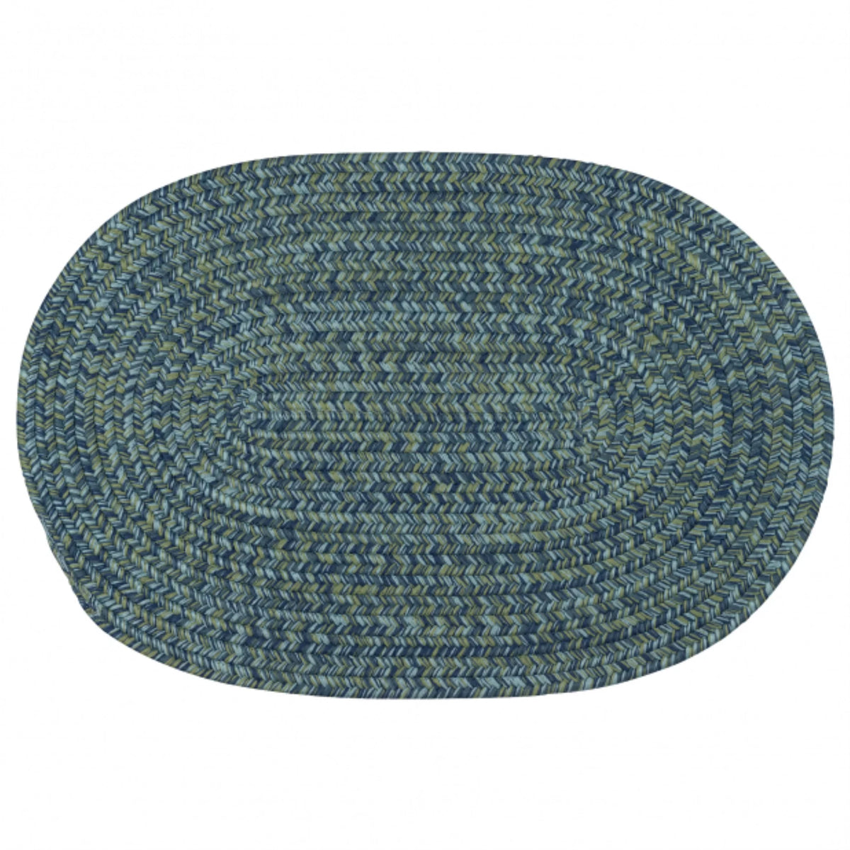 Green Reversible Oval Area Throw Rug F1316