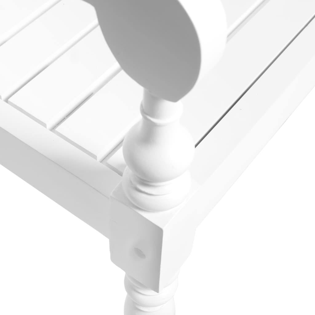Solid Mahogany Wood White Bench W3129