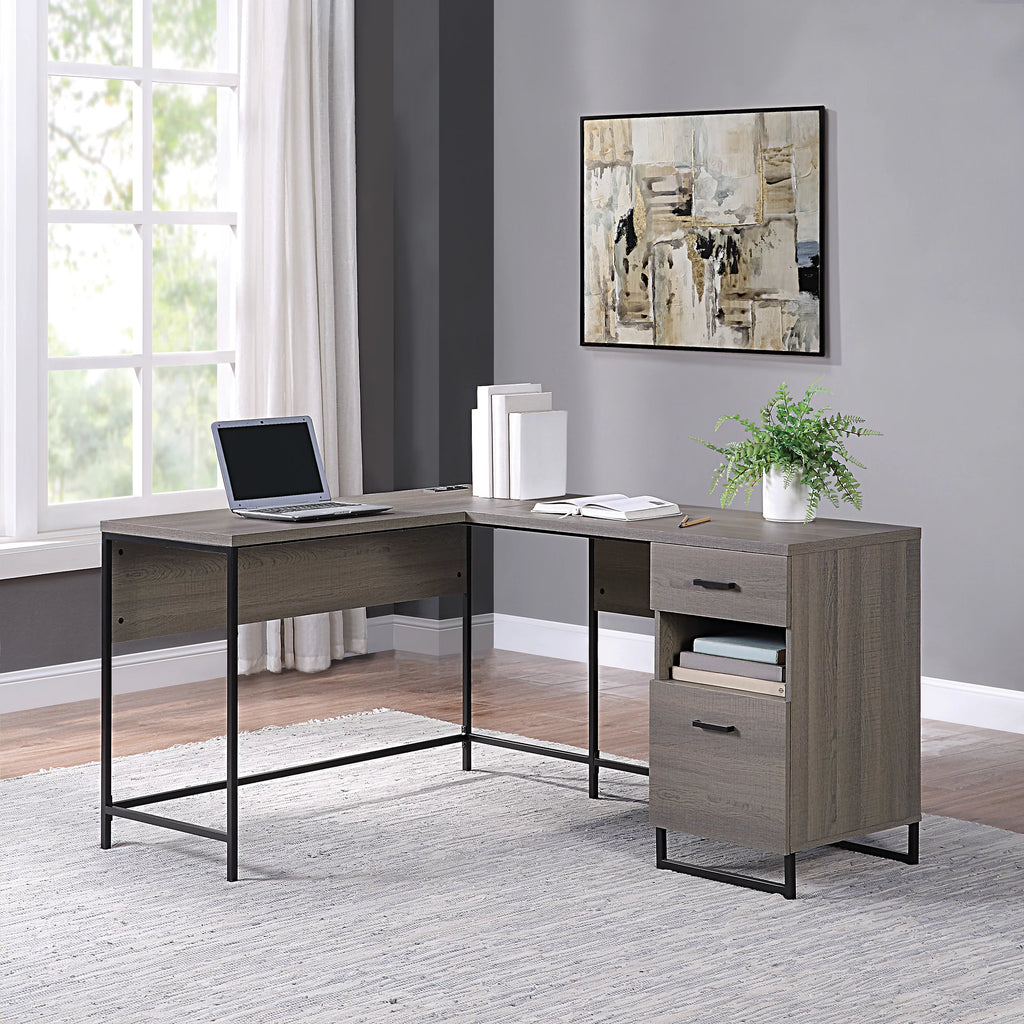 L-Shape Desk with Power and Storage G633