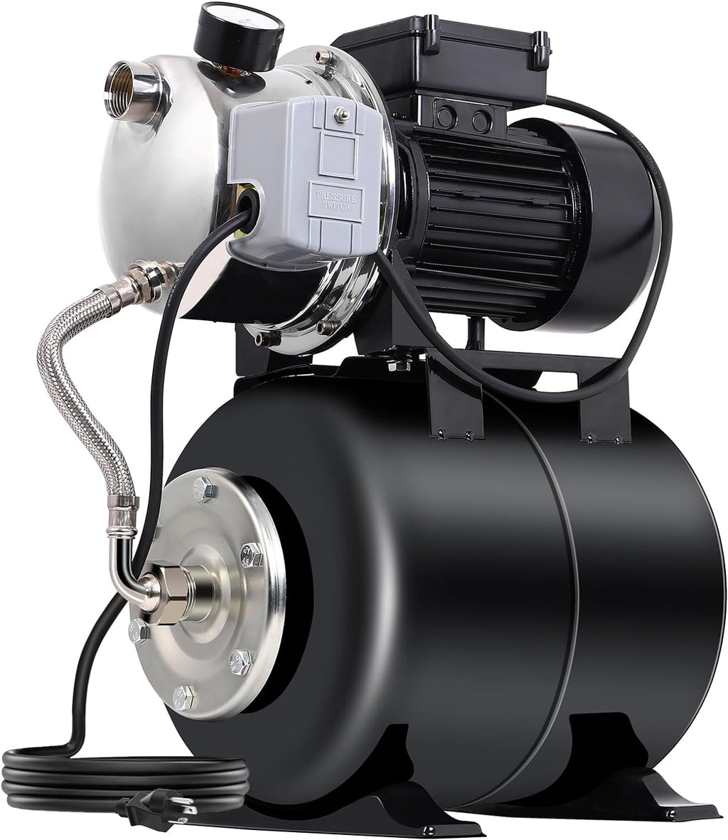 1.6HP Stainless Steel Shallow Well Pump with Pressure Tank Y926