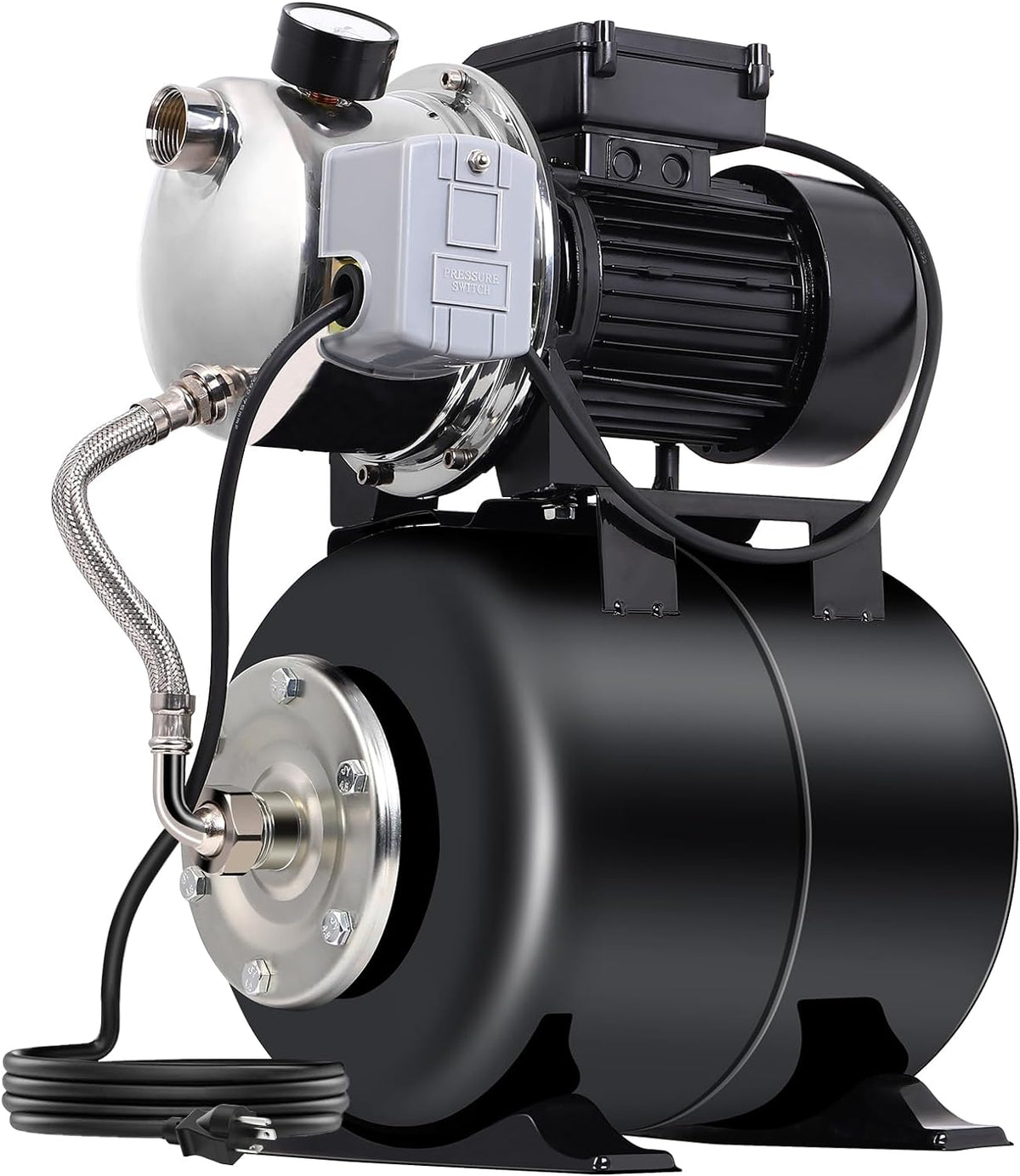1.6HP Stainless Steel Shallow Well Pump with Pressure Tank Y926