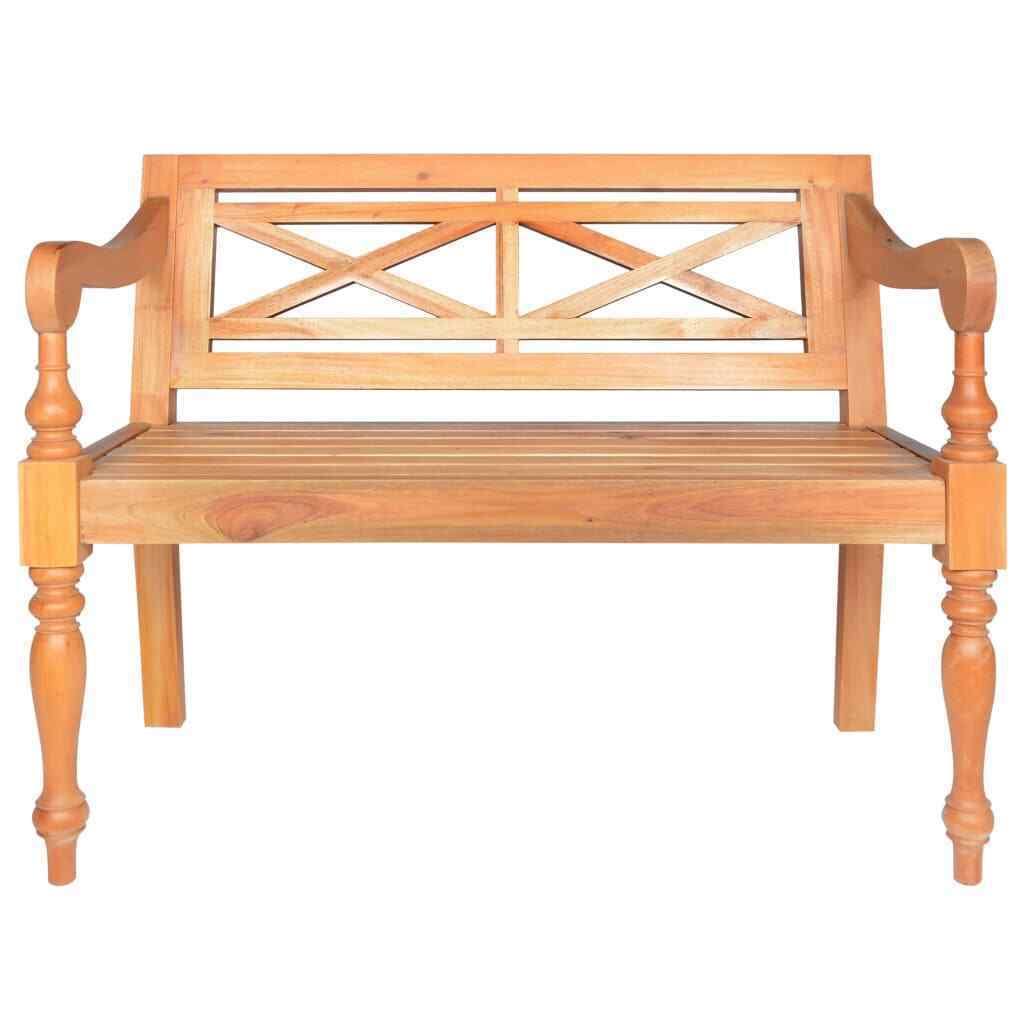 Solid Mahogany Wood White Bench W3129
