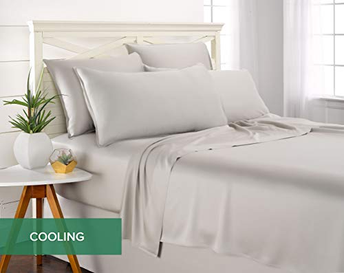 King White Bamboo Viscose Bed Sheet Set W15899