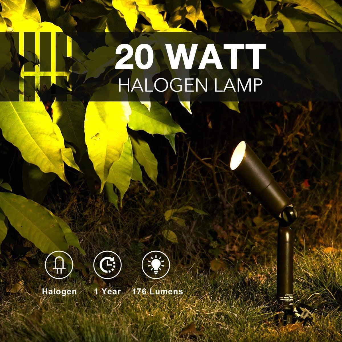 Waterproof Low Voltage Landscape Lighting Set with Spike Stand A632