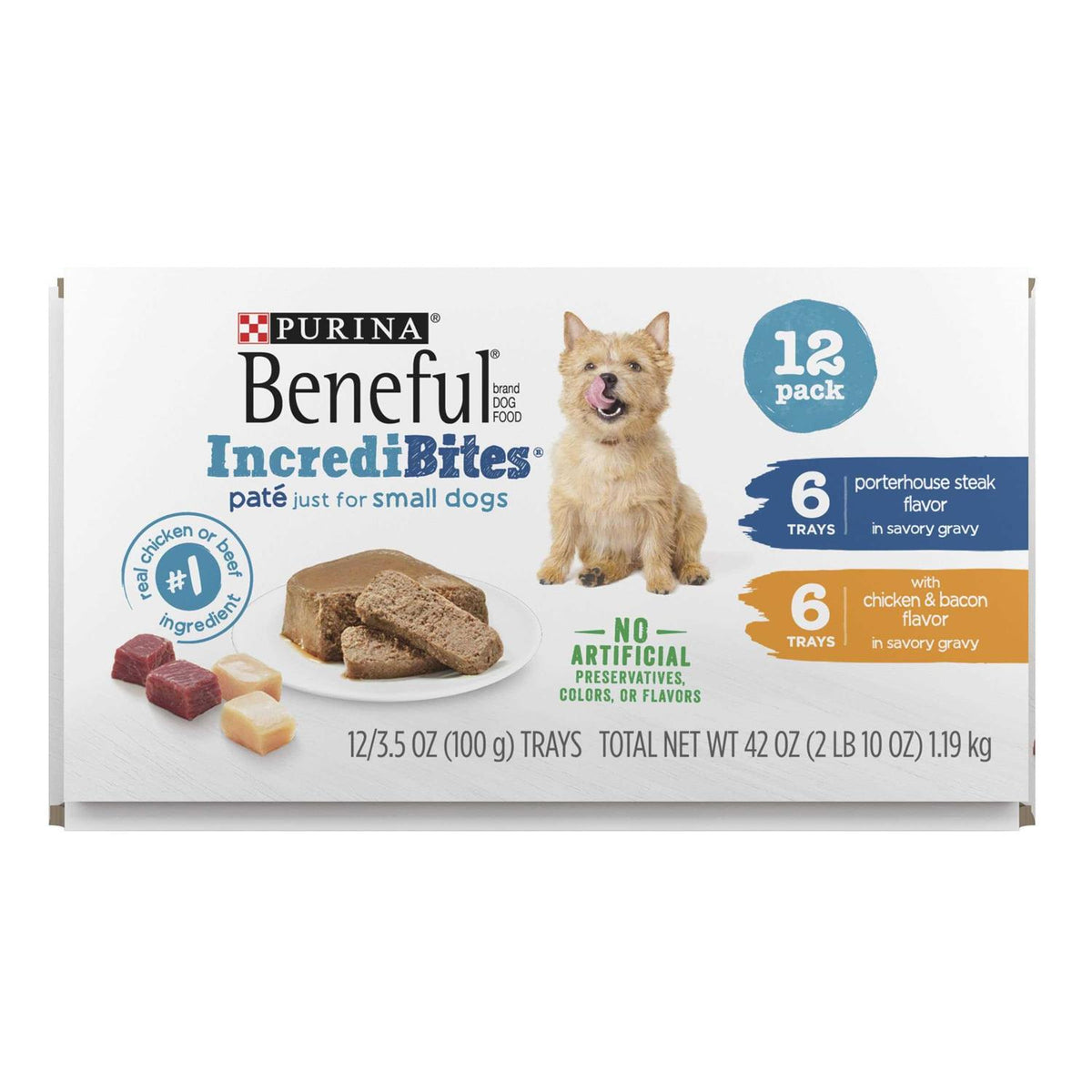 Steak & Chicken Pate Wet Small Dog Food Trays O2875