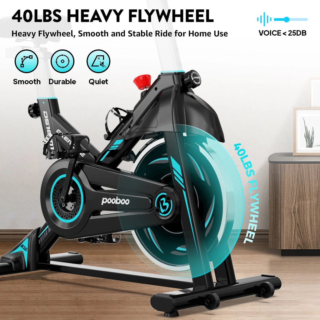 Indoor Cycling Bike Magnetic Stationary Exercise Bike 40lbs Flywheel W83406