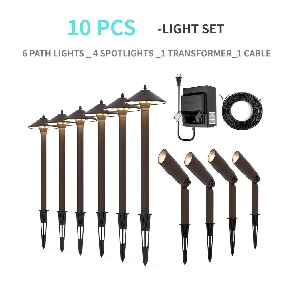 Waterproof Low Voltage Landscape Lighting Set with Spike Stand A632