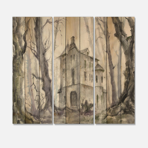 3 Panels 45 x 40 inches Print on Natural Pine Wood U72720