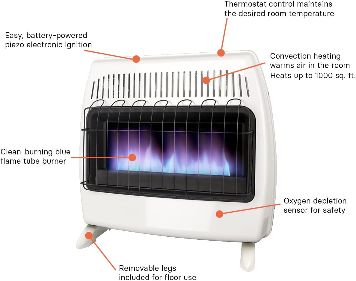 White Propane Natural Gas Wall Heater Q656670