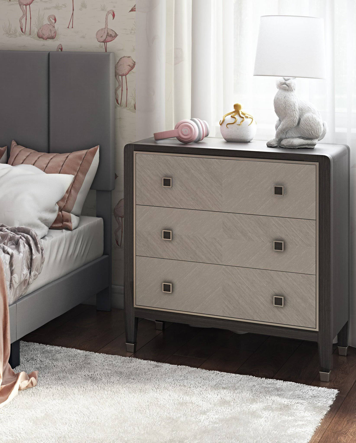 Oak Brown Three Drawer Accent Chest K7489