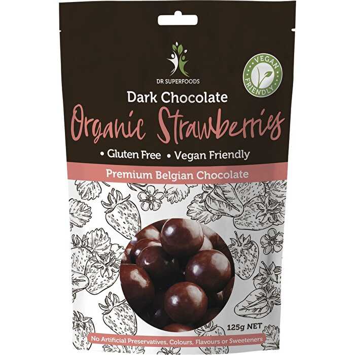 Organic Dark Chocolate Strawberries 125g U317322