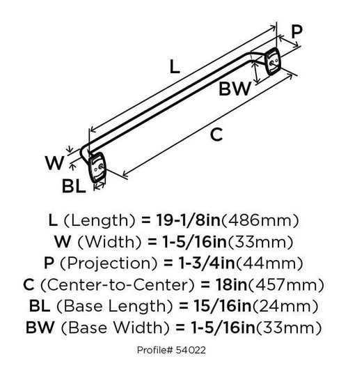 18 in Center-to-Center Satin Nickel Appliance Pull Z940876