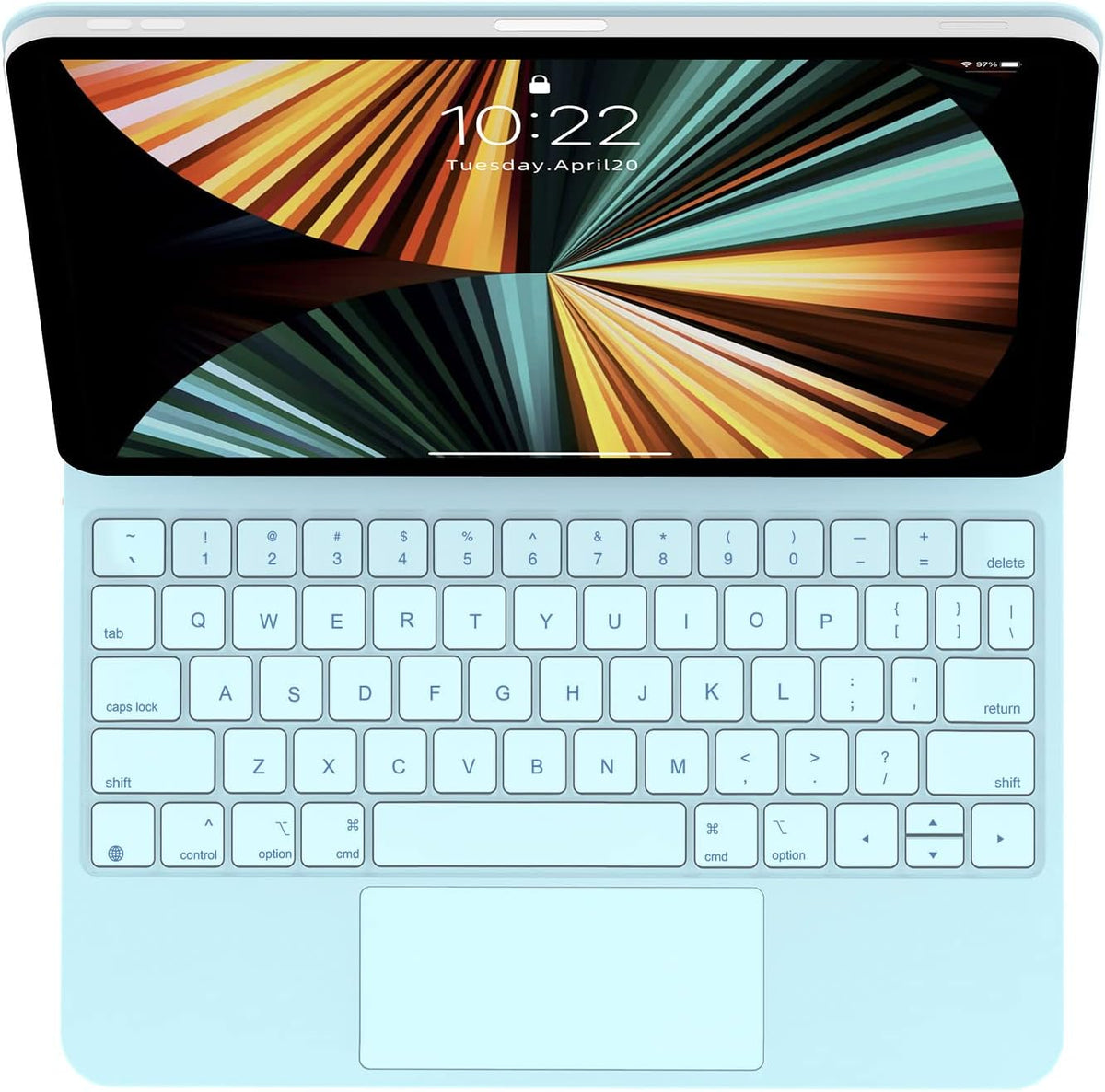 White Keyboard Case with Built-in Trackpad for iPad Air 5th/4th Generation and iPad Pro 11 inch H4184
