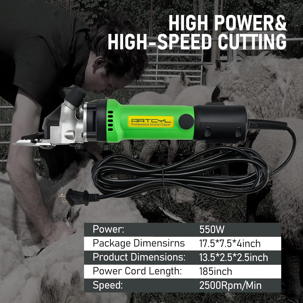550W Electric Animal Grooming Kit for Sheep Goat Cattle I155