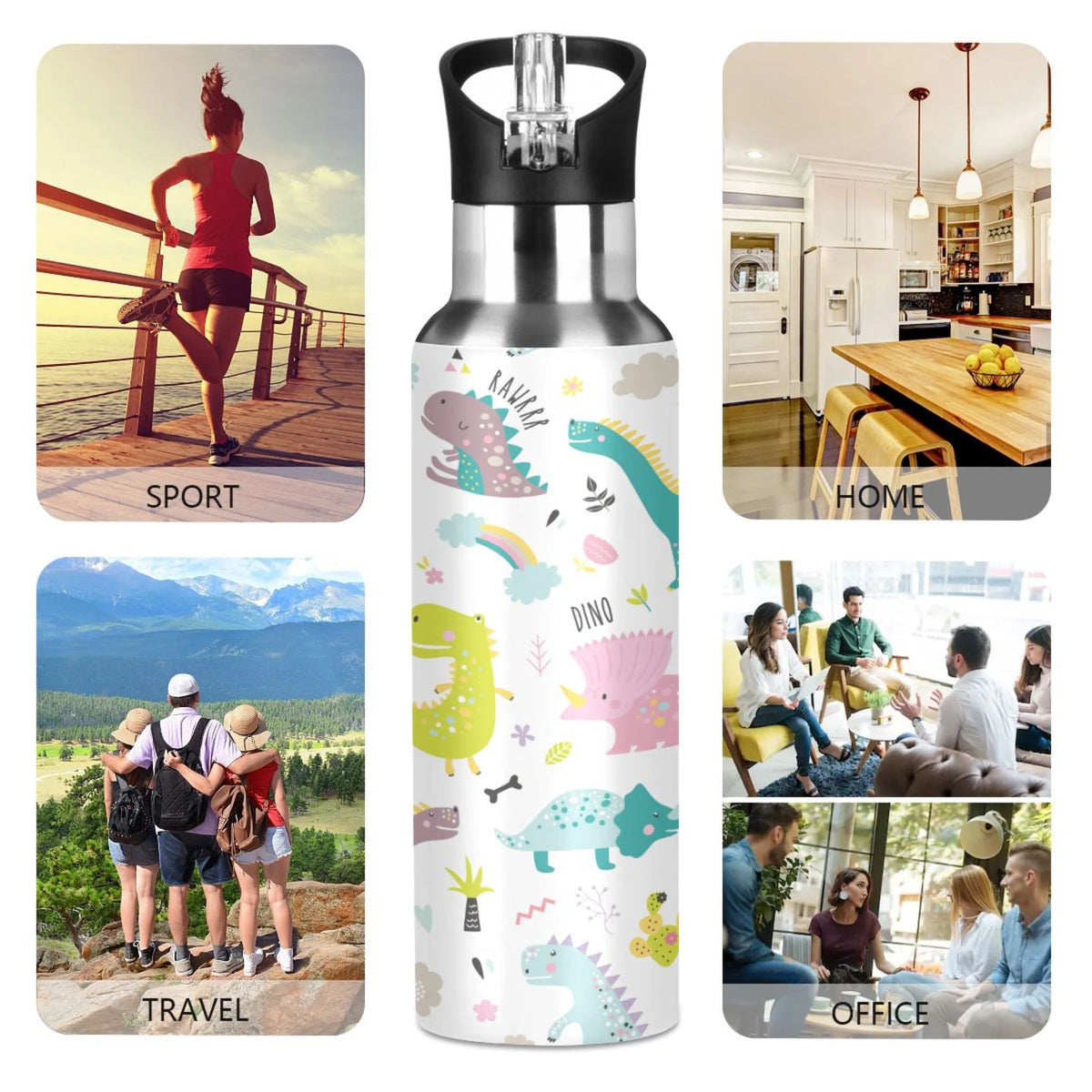 Stainless Steel Insulated Water Bottle with Straw Lid C297561