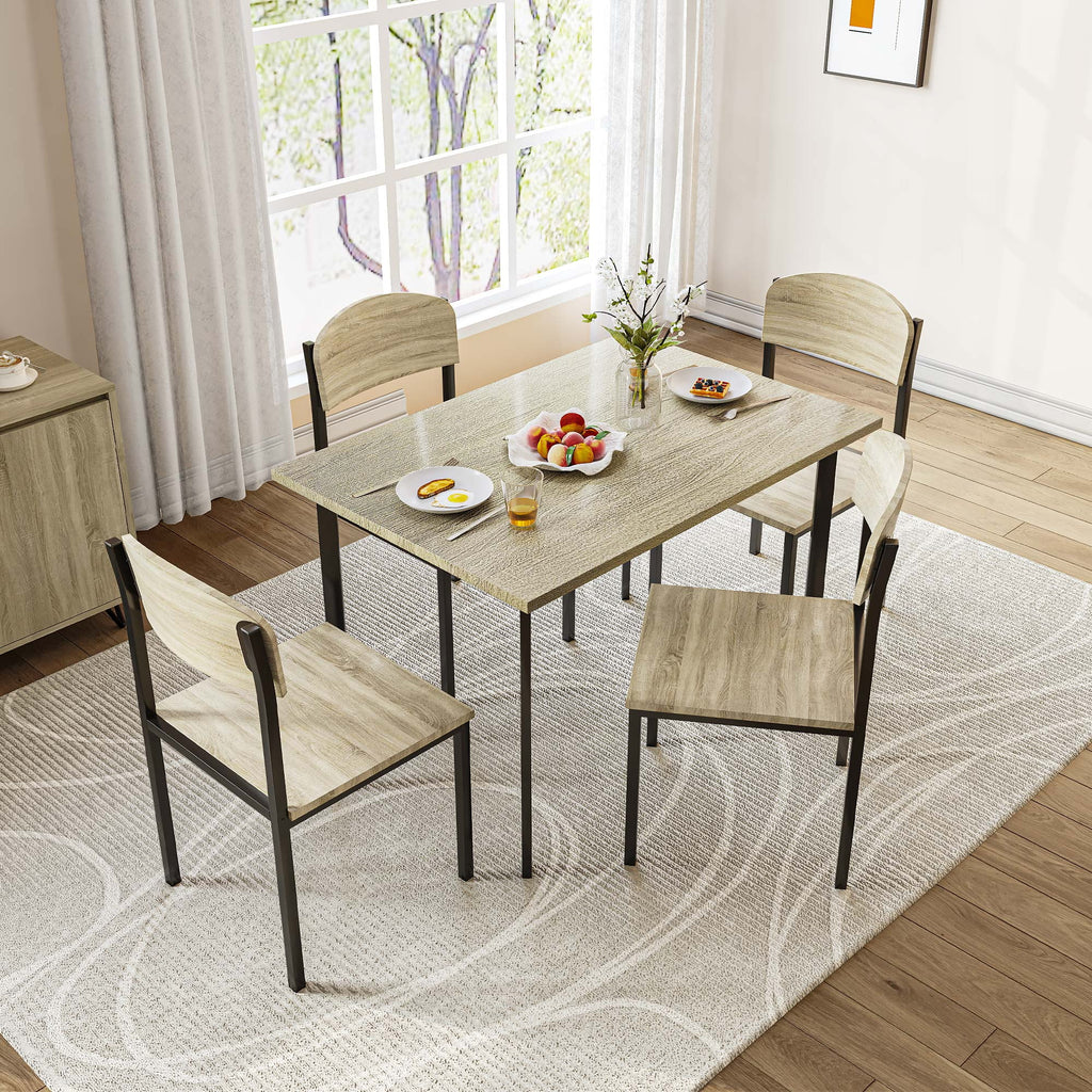 5-Piece Light Brown Dining Table Set D82714