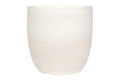 Large Matte White Embossed Stoneware Planter R9926