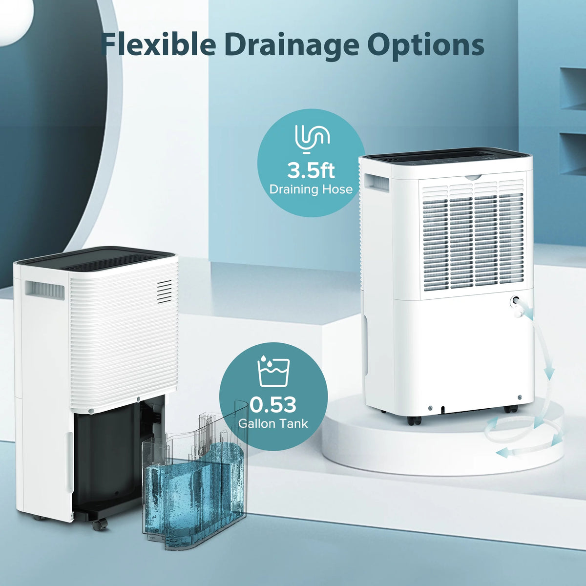 45 Pints Dehumidifier with Drain Hose F413