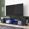 57 Inch LED TV Stand with Glass Shelves U352